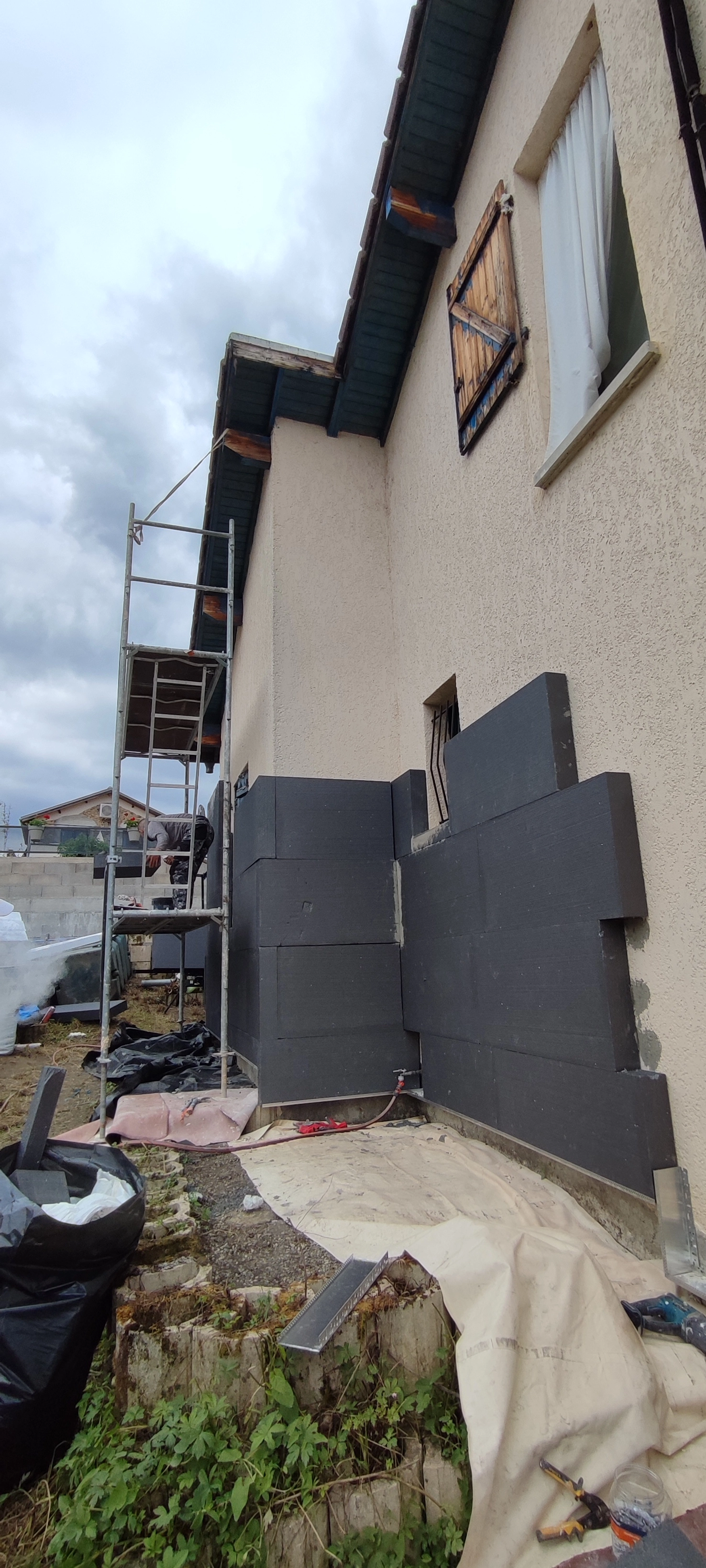 démarrage chantier;pose panneaux;ITE;polystyrene graphité démarrage chantier;pose panneaux;ITE;polystyrene graphité