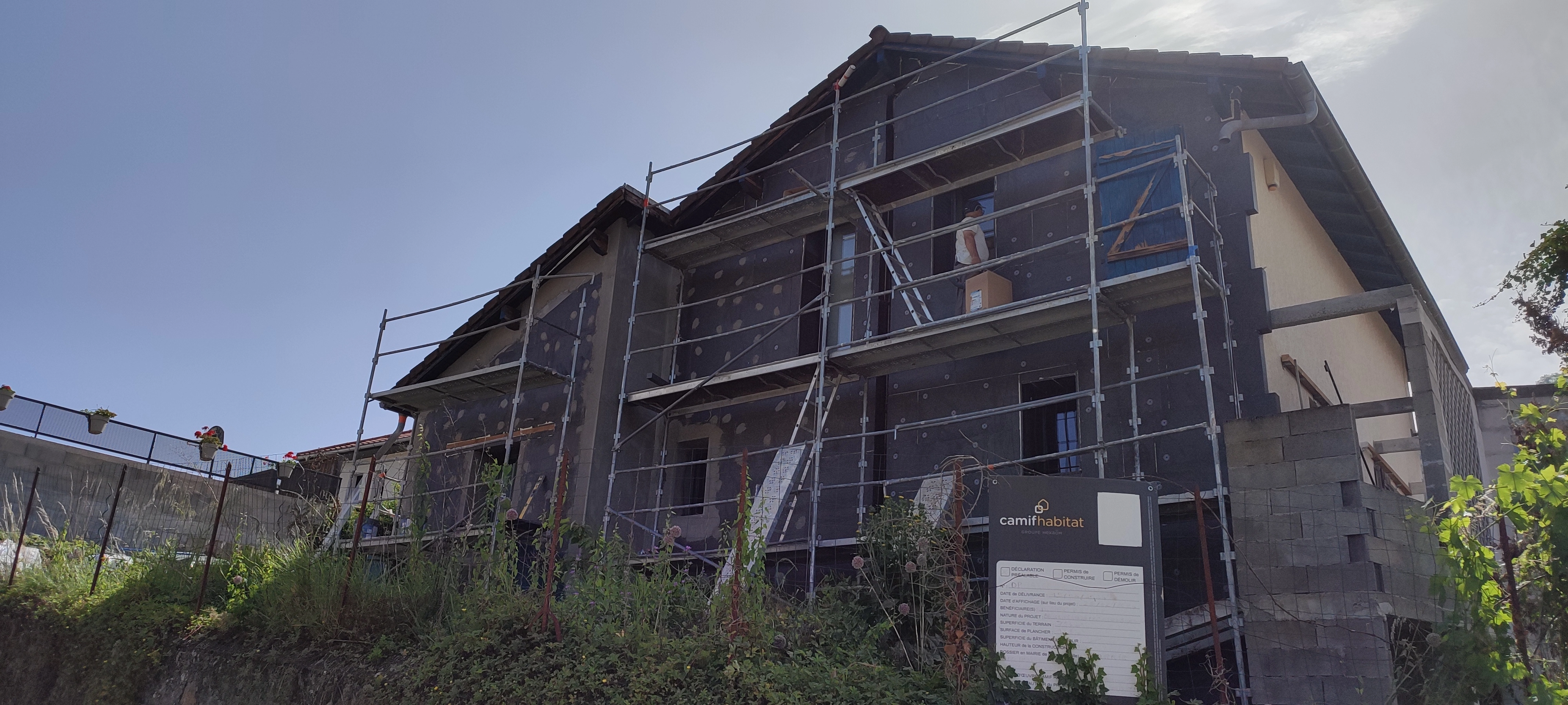 façade;ITE;polystyrene graphité;echafaudage;rénovation façade;ITE;polystyrene graphité;echafaudage;rénovation