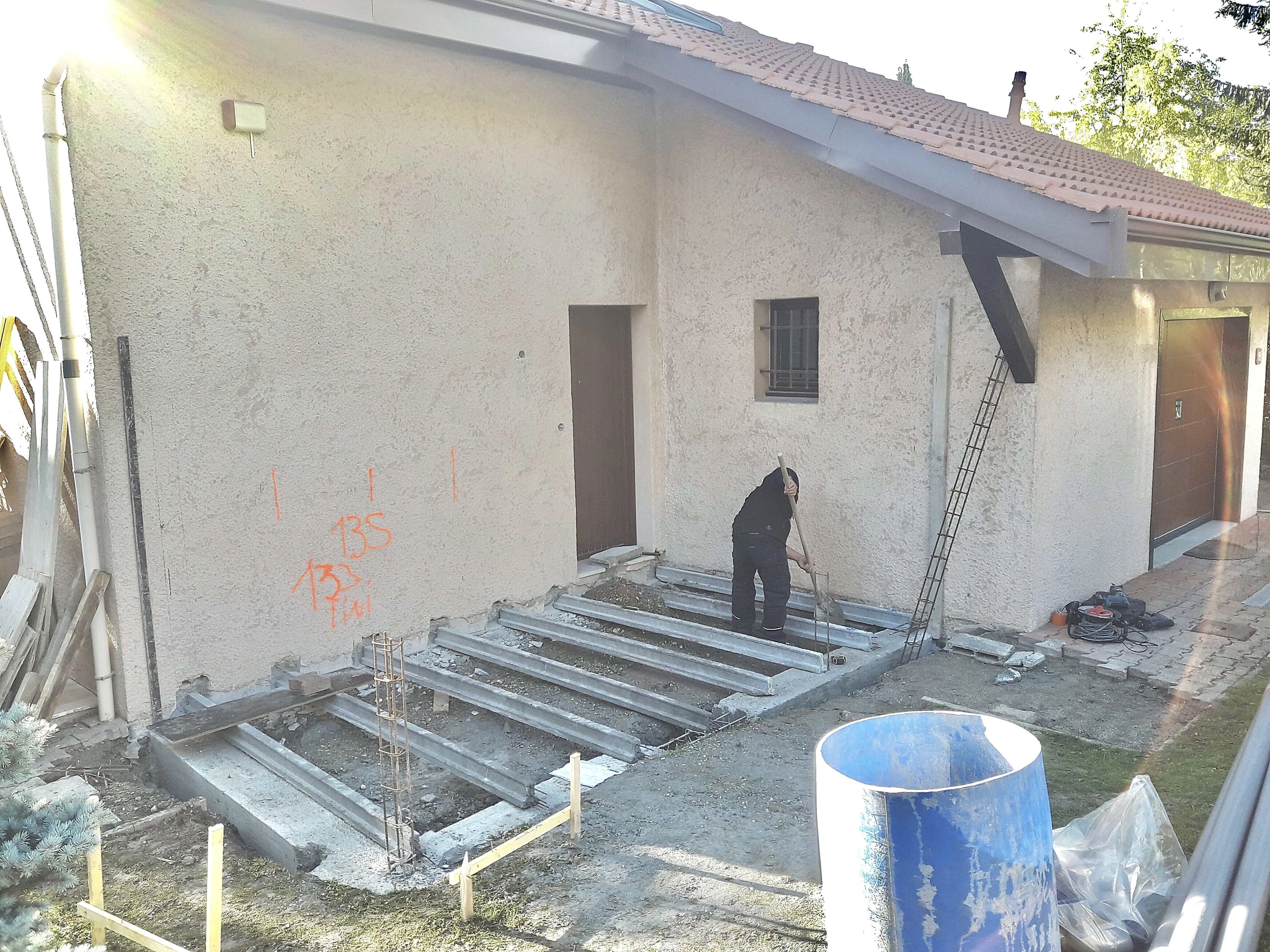 fondation, poutrelles-hourdis, plancher, extension fondation, poutrelles-hourdis, plancher, extension