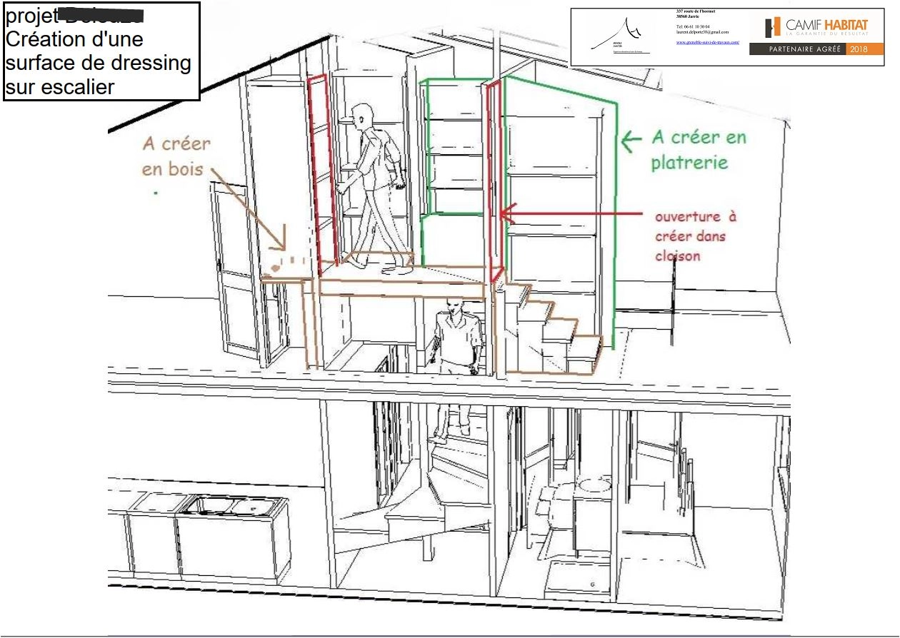 plan; esquisse,aménagement dressing, cage d'escalier,claix plan; esquisse,aménagement dressing, cage d'escalier,claix