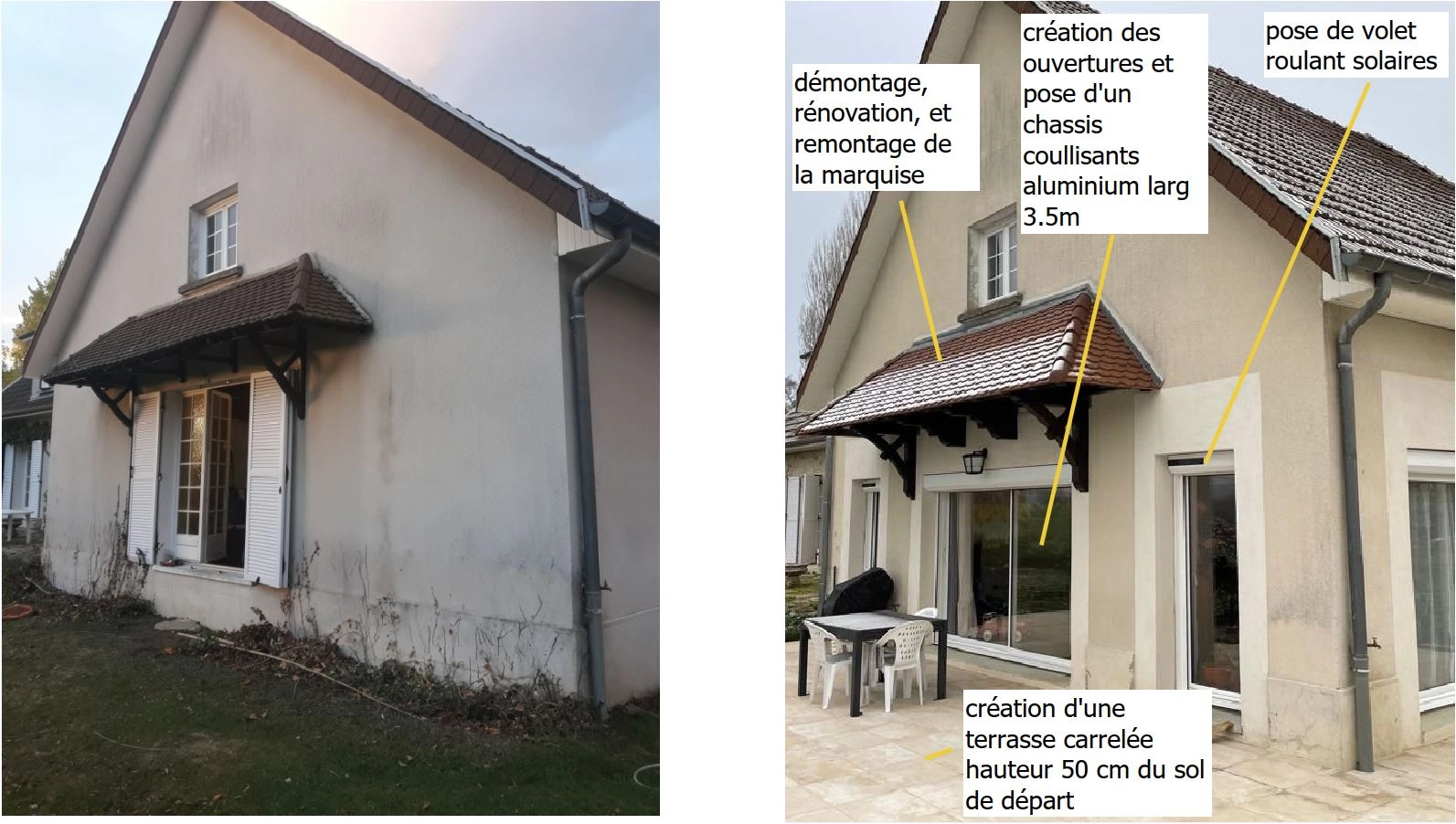 avant apres rénovation façade ouverture marquise volet roulant avant apres rénovation façade ouverture marquise volet roulant